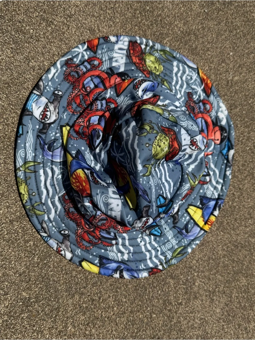 Kids', Ocean Print, Bucket Hat, Size 0-3 years
